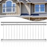 Yuenfong balustrade de balcon rampe de balcon en acier inoxydable fen�tres rambarde 225 x 90 cm
