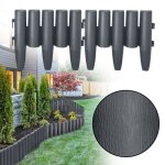 Bordure de jardin - yuenfong - clture en plastique - effet bois - 28m - anthracite