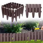 Bordure de jardin - yuenfong - palissade en plastique - effet bois - 56m - 20 pices