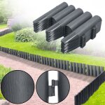 Bordure de jardin - yuenfong - cl�ture en plastique - effet bois - 56m - anthracite