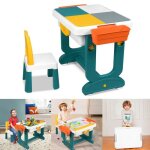 Yuenfong ensemble table et chaises pour enfants table de blocs de construction multifonctionnelle avec ...