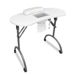 Yuenfong table de manucure pliable avec aspiration table � ongles portable avec roulettes table de manucure ...