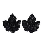 Pince  rideaux - yvan moins cher - lot de 2 - mtal noir - dcor feuille - grand modle