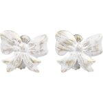 Yvan moins cher lot de 2 pinces  rideaux en mtal dcor noeud blanc - or embrasse fentres - baie - ...