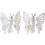 Yvan moins cher lot de 2 pinces  rideaux en mtal dcor papillons blanc - or embrasse fentre - baie ...