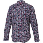 Chemise  manches longues homme en stretch motifs digital - slim fit