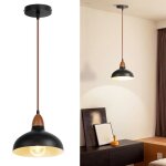 Zaku suspension luminaire vintage industrielle lustre abat - jour en métal bois Ø190mm plafonnier e27 ... Zaku suspension luminaire vintage industrielle lustre abat - jour en métal bois Ø190mm plafonnier e27 ...