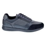 Zapatillas bajas avery - geox - homme - cuir - lacets - noir / bleu