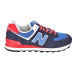 Zapatillas new balance 574 - hombre - azul marino / rojo - material de alta calidad - estilo y confort ...