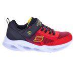 Chaussures enfant - skechers - meteor - rouge - lacets - textile