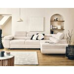 Zaria - canap� dangle droit 5 places convertible avec coffre et t�ti�res en velours c�tel� grosses c�tes ...