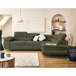 Zaria - canap� dangle droit 5 places convertible avec coffre et t�ti�res en velours c�tel� grosses c�tes ...
