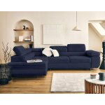 Zaria - canap� dangle gauche 5 places convertible avec coffre et t�ti�res en velours c�tel� grosses c�tes ...
