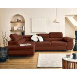 Zaria - canap� dangle gauche 5 places convertible avec coffre et t�ti�res en velours c�tel� grosses c�tes ...