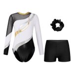 Zdhoor enfant fille justaucorps short gymnastique - tenue patinage artistique - danse - 5 - 16 ans - ...