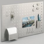 Pense - bête mural - zeller - 50x35cm - acier inoxydable - 5 aimants - accessoires inclus Pense - bête mural - zeller - 50x35cm - acier inoxydable - 5 aimants - accessoires inclus