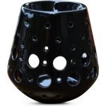 Diffuseur huile essentielle et parfum maison ? bougeoir aromathrapie - cramique noire - projection ...