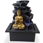 Zen fontaine dintrieur avec statuette bouddha shira - noir