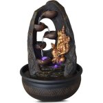 Zen light fontaine dint�rieur bouddha mystic - noir