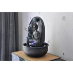 Fontaine dint�rieur harmonie - zenlight - bouddha - d�coration feng shui - eclairage led - marron