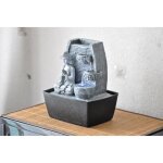 Fontaine dint�rieur sagesse scfrbfb - zenlight - bouddha - eclairage led - grise