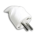 Fiche �lectrique m�le - zenitech - coud�e 16a 2p + t - blanc - int�rieur - plastique