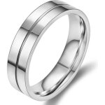 Zense - bague argente avec rainure pour homme zr0166