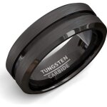 Zense - bague homme en acier noir mat avec rainure zr0170 Zense - bague homme en acier noir mat avec rainure zr0170