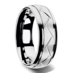 Zense - bague homme argentée brillante avec rainures zr0176 Zense - bague homme argentée brillante avec rainures zr0176