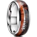 Zense - bague pour homme faon boise en acier avec flche zr0173