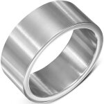 Zense - bague homme large en acier inoxydable argent� mate zr0103
