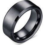 Zense - bague noire brosse pour homme zr0162