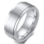 Zense - bague tournante pour homme de couleur argent mate zr0158
