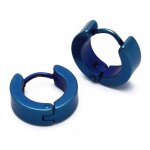 Zense - boucles doreilles bleues pour homme en arceau ze0068