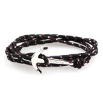 Zense - bracelet cordon ancre marine ajustable zb0318