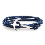 Zense - bracelet cordon ancre marine bleu ajustable zb0316 Zense - bracelet cordon ancre marine bleu ajustable zb0316