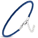 Zense - bracelet cuir fin bleu pour homme et r�glable par extension zb0376