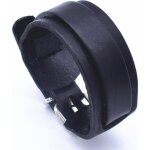 Zense - bracelet de force pour homme en cuir ajustable noir zb0336