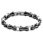 Zense - bracelet gourmette pour homme biker acier inoxydable argenté noir chaîne de moto vélo zb0349 Zense - bracelet gourmette pour homme biker acier inoxydable argenté noir chaîne de moto vélo zb0349