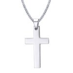 Zense - collier homme - pendentif croix latine argente hauteur 350cm - chane 50cm - zp0248