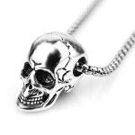 Zense - collier homme - pendentif homme rock punk gothique crâne tête de mort hauteur 23cm - chaîne 60cm ... Zense - collier homme - pendentif homme rock punk gothique crâne tête de mort hauteur 23cm - chaîne 60cm ...