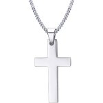 Zense - collier homme - pendentif croix latine argente hauteur 350cm - chane 50cm - zp0248