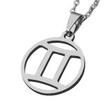 Zense - pendentif zodiaque gémeaux pour homme zp0236 - avec chaîne 51 cm Zense - pendentif zodiaque gémeaux pour homme zp0236 - avec chaîne 51 cm