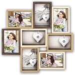 Cadre photo multi vues - zep - montreaux - 10x15 cm - bois - beige blanc et marron