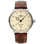 Montre - zeppelin - 8042 - 5 - cuir marron - tanchit 5 atm - cadran beige