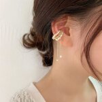 Zerodis clip doreille en perle clip doreille pas besoin de piercing perle blanche manchette doreille ...