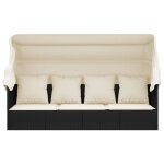 Zerodis lit de salon dextrieur toit et coussins noir rsine tresse a319566 re388