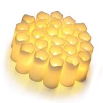 Bougies �lectroniques led - zerone - lot de 24 - lumi�re jaune - s�r � utiliser - d�coration de mariage ...