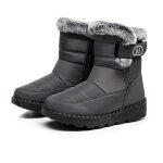 Zgeer bottes pour femmes bottes de neige chaudes antidrapantes tissu rsistant aux claboussures gris
