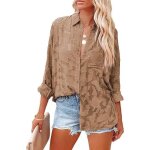 Zgeer chemise pour femme convient avec des jeans chic lche - brun